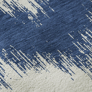 Piper Looms Mayfield Chevron AMF880 Navy Machine Washable Area Rug Swatch Image