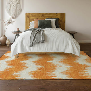 Piper Looms Mayfield Chevron AMF880 Orange Machine Washable Area Rug Lifestyle Image Feature