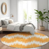 Piper Looms Mayfield Chevron AMF880 Orange Machine Washable Area Rug Round Lifestyle Image Feature