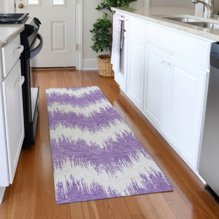 Piper Looms Mayfield Chevron AMF880 Purple Machine Washable Area Rug Runner Lifestyle Image Feature