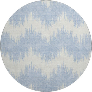 Piper Looms Mayfield Chevron AMF880 Sky Machine Washable Area Rug Round Main Image