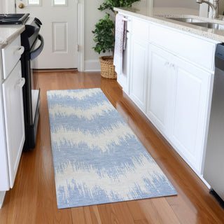 Piper Looms Mayfield Chevron AMF880 Sky Machine Washable Area Rug Runner Lifestyle Image Feature