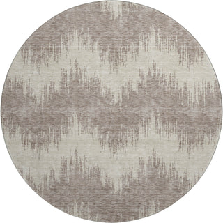 Piper Looms Mayfield Chevron AMF880 Taupe Machine Washable Area Rug Round Main Image