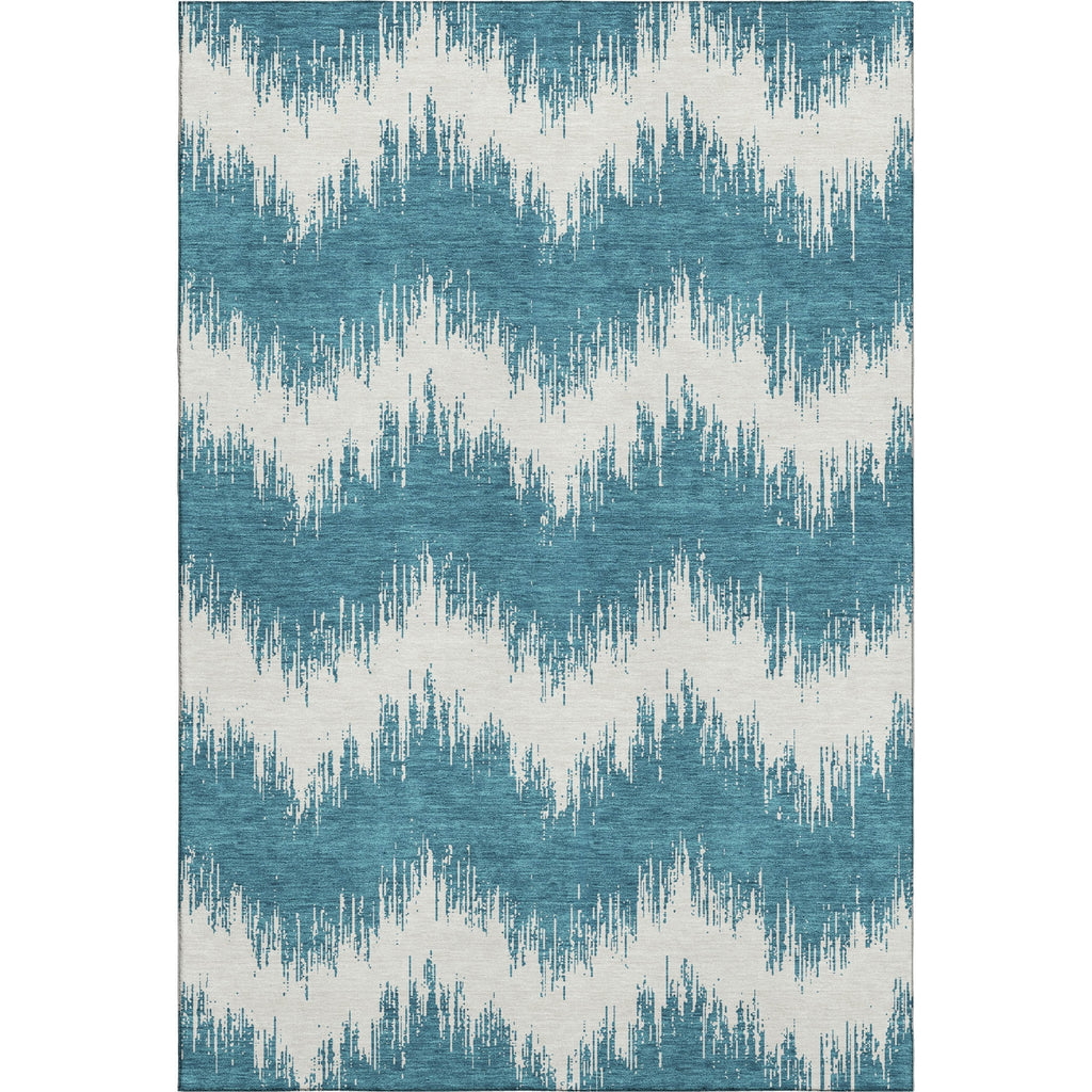 Piper Looms Mayfield Chevron AMF880 Teal Machine Washable Area Rug main image