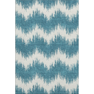 Piper Looms Mayfield Chevron AMF880 Teal Machine Washable Area Rug main image