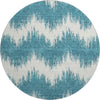 Piper Looms Mayfield Chevron AMF880 Teal Machine Washable Area Rug Round Main Image