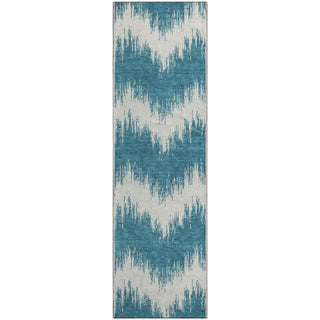 Piper Looms Mayfield Chevron AMF880 Teal Machine Washable Area Rug Runner Main Image