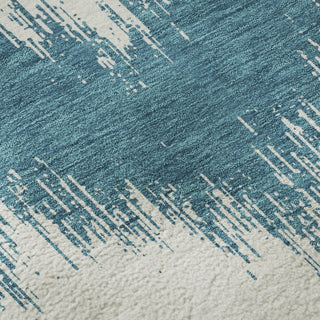 Piper Looms Mayfield Chevron AMF880 Teal Machine Washable Area Rug Swatch Image