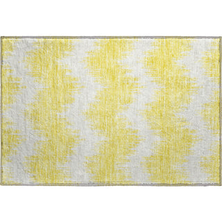 Piper Looms Mayfield Chevron AMF880 Yellow Machine Washable Area Rug Scatter Main Image