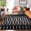 Piper Looms Mayfield Diamonds AMF881 Black Machine Washable Area Rug Lifestyle Image Feature