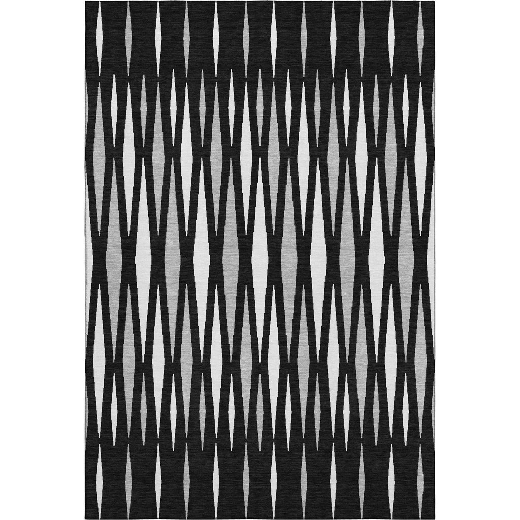 Piper Looms Mayfield Diamonds AMF881 Black Machine Washable Area Rug main image