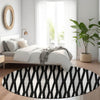 Piper Looms Mayfield Diamonds AMF881 Black Machine Washable Area Rug Round Lifestyle Image Feature