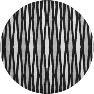 Piper Looms Mayfield Diamonds AMF881 Black Machine Washable Area Rug Round Main Image