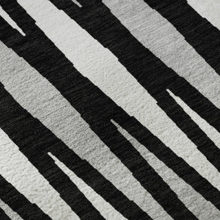 Piper Looms Mayfield Diamonds AMF881 Black Machine Washable Area Rug Swatch Image
