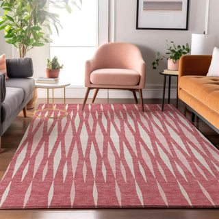 Piper Looms Mayfield Diamonds AMF881 Blush Machine Washable Area Rug Lifestyle Image Feature