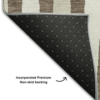 Piper Looms Mayfield Diamonds AMF881 Brown Machine Washable Area Rug Backing Image