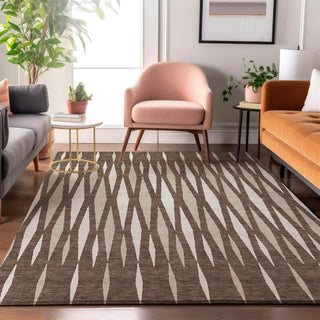 Piper Looms Mayfield Diamonds AMF881 Brown Machine Washable Area Rug Lifestyle Image Feature