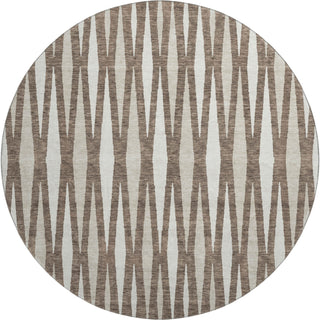Piper Looms Mayfield Diamonds AMF881 Brown Machine Washable Area Rug Round Main Image