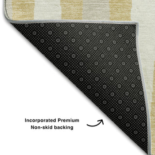 Piper Looms Mayfield Diamonds AMF881 Gold Machine Washable Area Rug Backing Image