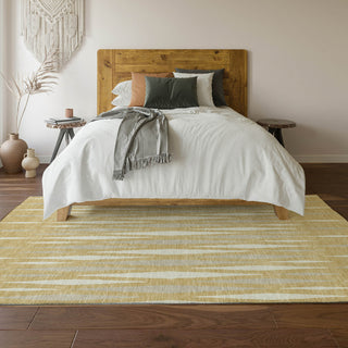 Piper Looms Mayfield Diamonds AMF881 Gold Machine Washable Area Rug Lifestyle Image Feature