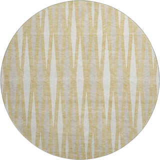 Piper Looms Mayfield Diamonds AMF881 Gold Machine Washable Area Rug Round Main Image