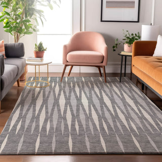 Piper Looms Mayfield Diamonds AMF881 Gray Machine Washable Area Rug Lifestyle Image Feature