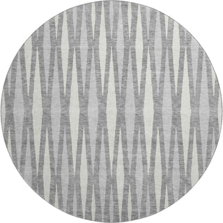 Piper Looms Mayfield Diamonds AMF881 Gray Machine Washable Area Rug Round Main Image