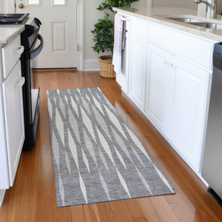 Piper Looms Mayfield Diamonds AMF881 Gray Machine Washable Area Rug Runner Lifestyle Image Feature