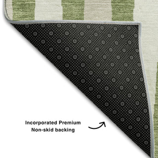 Piper Looms Mayfield Diamonds AMF881 Green Machine Washable Area Rug Backing Image