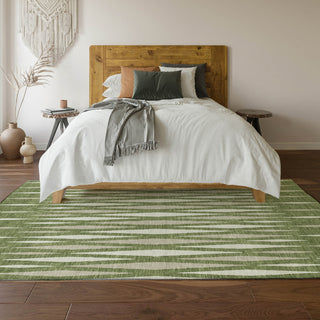 Piper Looms Mayfield Diamonds AMF881 Green Machine Washable Area Rug Lifestyle Image Feature