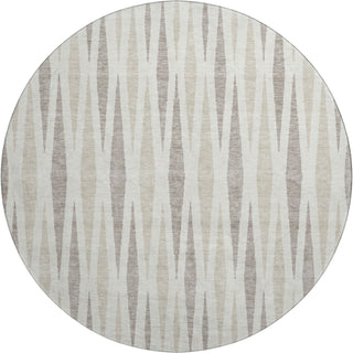 Piper Looms Mayfield Diamonds AMF881 Ivory Machine Washable Area Rug Round Main Image