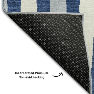 Piper Looms Mayfield Diamonds AMF881 Navy Machine Washable Area Rug Backing Image