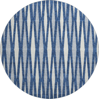 Piper Looms Mayfield Diamonds AMF881 Navy Machine Washable Area Rug Round Main Image