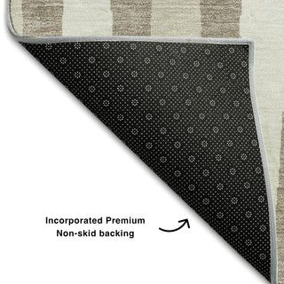 Piper Looms Mayfield Diamonds AMF881 Taupe Machine Washable Area Rug Backing Image