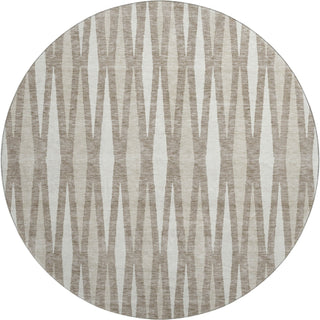 Piper Looms Mayfield Diamonds AMF881 Taupe Machine Washable Area Rug Round Main Image