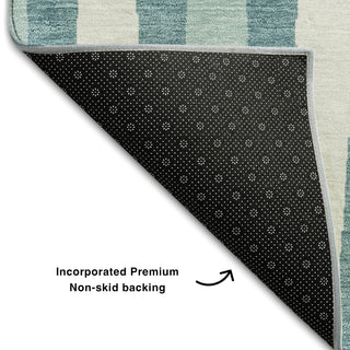 Piper Looms Mayfield Diamonds AMF881 Teal Machine Washable Area Rug Backing Image