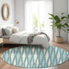Piper Looms Mayfield Diamonds AMF881 Teal Machine Washable Area Rug Round Lifestyle Image Feature