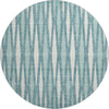 Piper Looms Mayfield Diamonds AMF881 Teal Machine Washable Area Rug Round Main Image