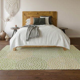 Piper Looms Mayfield Circles AMF882 Aloe Machine Washable Area Rug Lifestyle Image Feature