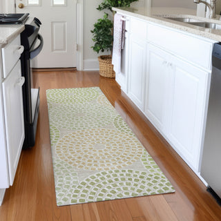 Piper Looms Mayfield Circles AMF882 Aloe Machine Washable Area Rug Runner Lifestyle Image Feature