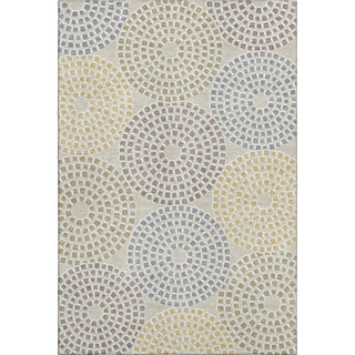 Piper Looms Mayfield Circles AMF882 Beige Machine Washable Area Rug main image