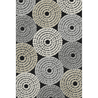 Piper Looms Mayfield Circles AMF882 Black Machine Washable Area Rug main image