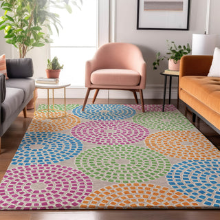 Piper Looms Mayfield Circles AMF882 Cream Machine Washable Area Rug Lifestyle Image Feature