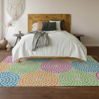 Piper Looms Mayfield Circles AMF882 Cream Machine Washable Area Rug Lifestyle Image Feature
