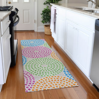 Piper Looms Mayfield Circles AMF882 Cream Machine Washable Area Rug Runner Lifestyle Image Feature