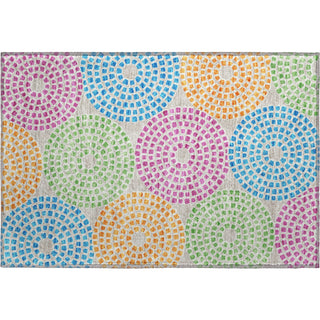 Piper Looms Mayfield Circles AMF882 Cream Machine Washable Area Rug Scatter Main Image