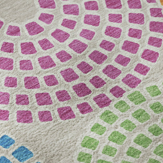 Piper Looms Mayfield Circles AMF882 Cream Machine Washable Area Rug Swatch Image