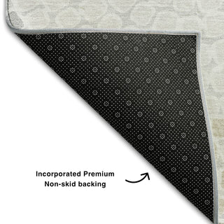 Piper Looms Mayfield Circles AMF882 Gray Machine Washable Area Rug Backing Image