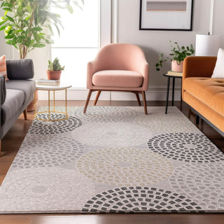 Piper Looms Mayfield Circles AMF882 Gray Machine Washable Area Rug Lifestyle Image Feature