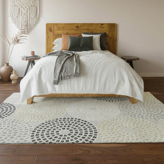 Piper Looms Mayfield Circles AMF882 Gray Machine Washable Area Rug Lifestyle Image Feature